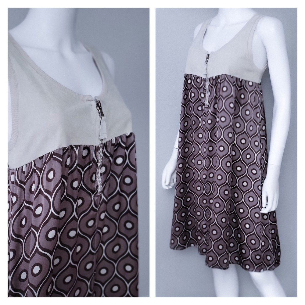 Kristensen du Nord Dress • Print Silk • Babydoll Tent • Zip Top S-M
